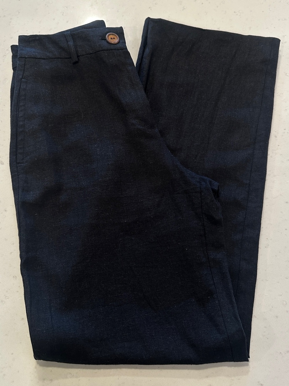 NWOT Zara Black Linen Pant Size XS Wide Leg Viral Relaxed Fit Casual Trendy - Picture 2 of 4